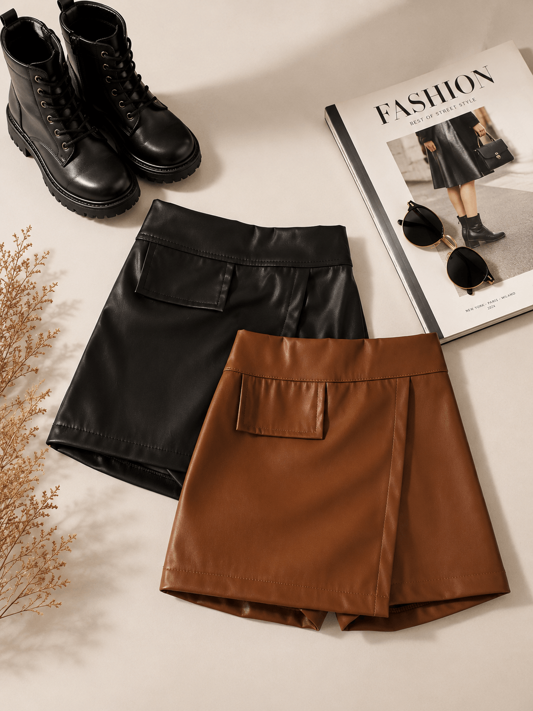 GRADE SHORT SAIA COURO